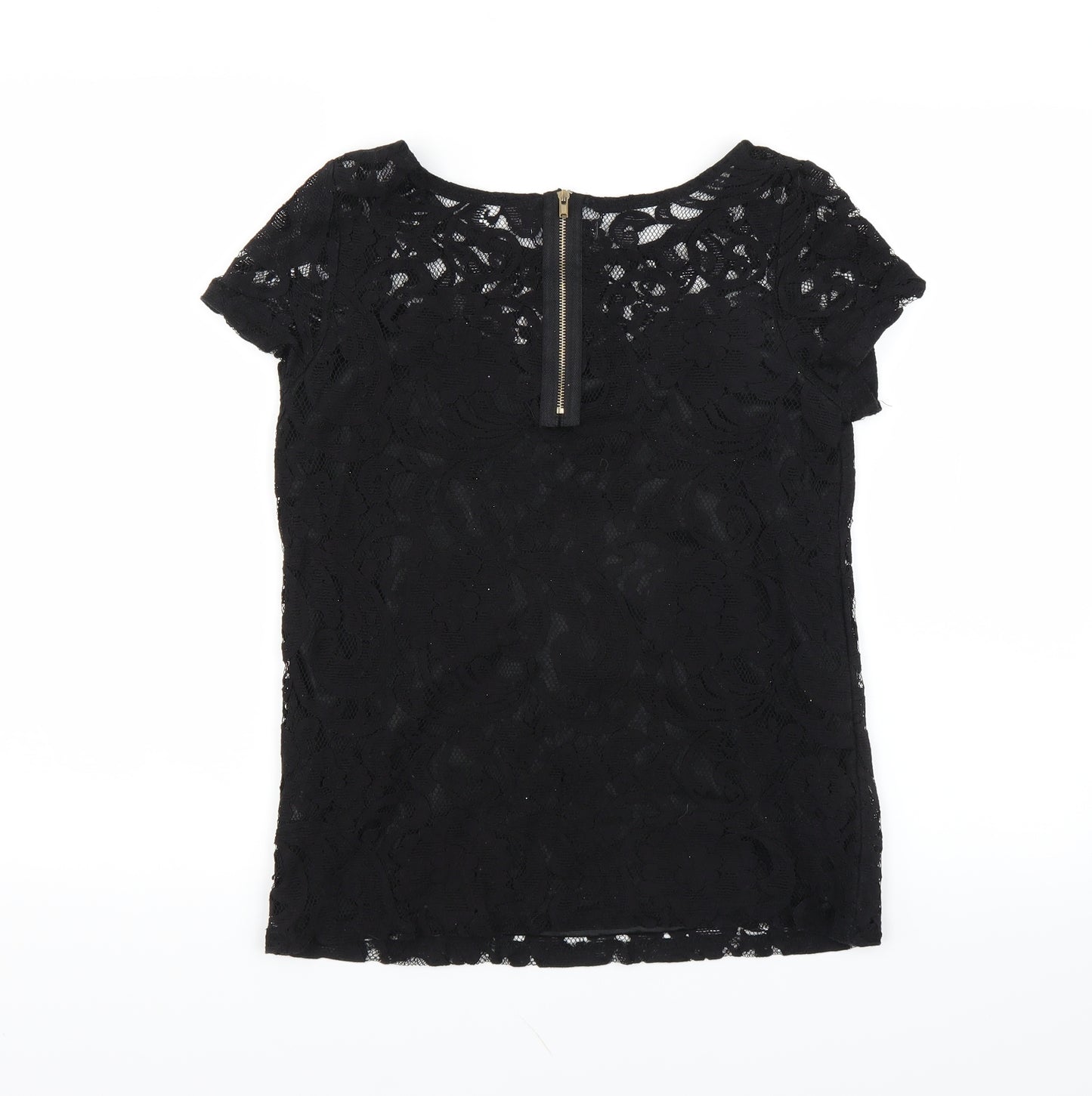 Alice & You Womens Black Floral  Basic Blouse Size 10