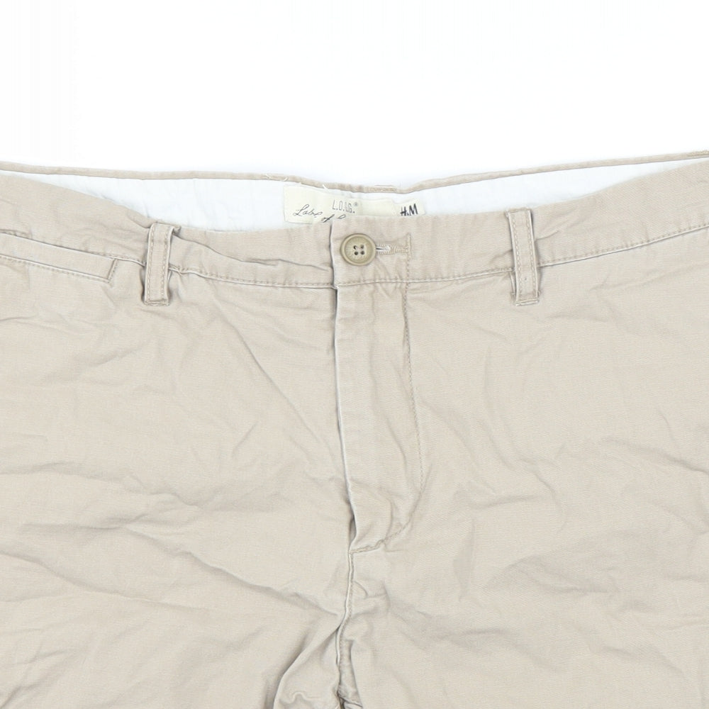 H&M Mens Beige   Chino Shorts Size 33 in