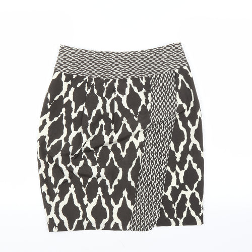 Marks and Spencer Womens Brown Geometric  Straight & Pencil Skirt Size 10