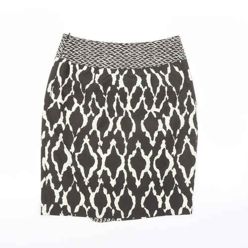 Marks and Spencer Womens Brown Geometric  Straight & Pencil Skirt Size 10