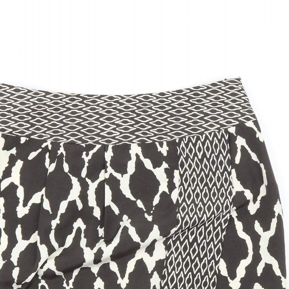 Marks and Spencer Womens Brown Geometric  Straight & Pencil Skirt Size 10
