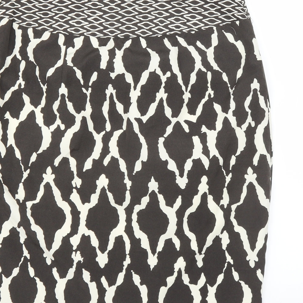 Marks and Spencer Womens Brown Geometric  Straight & Pencil Skirt Size 10