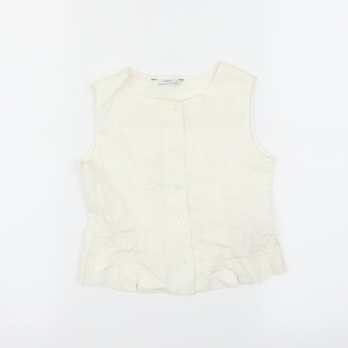 Marks and Spencer Girls Ivory   Basic Blouse Size 6 Years