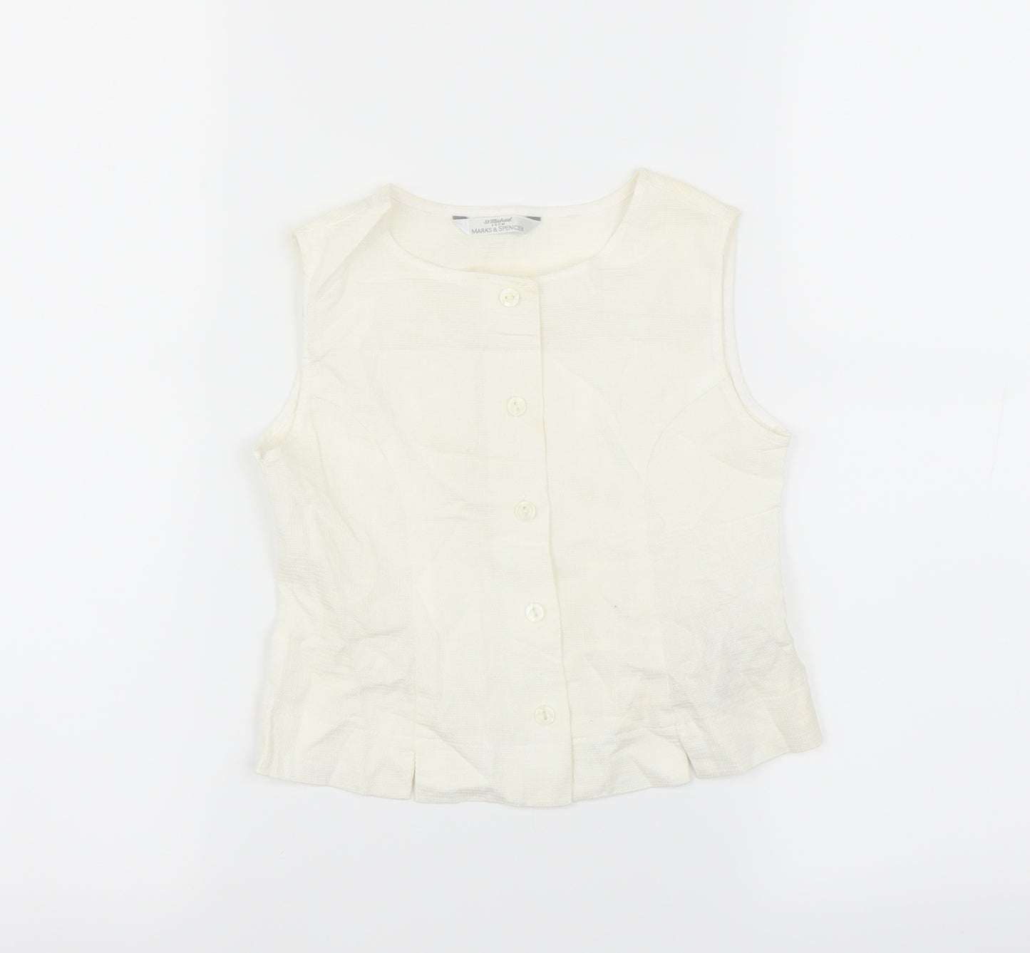 Marks and Spencer Girls Ivory   Basic Blouse Size 6 Years
