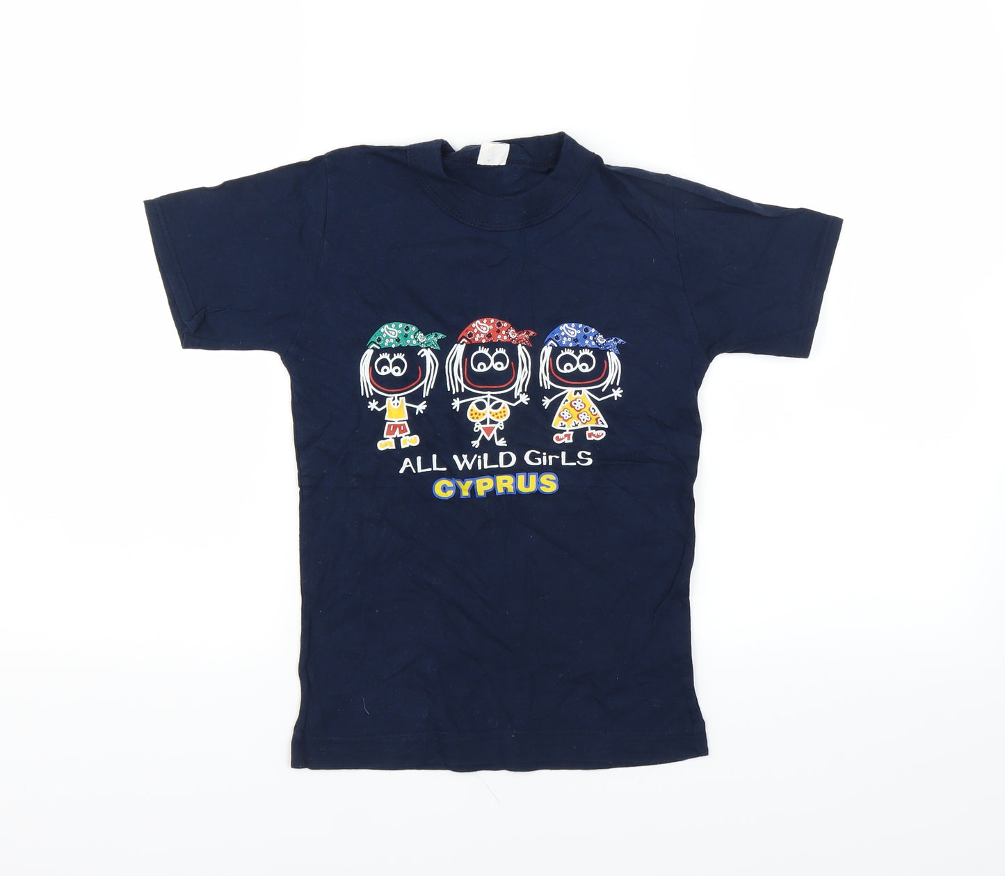 Preworn Girls Blue   Basic T-Shirt Size 7-8 Years