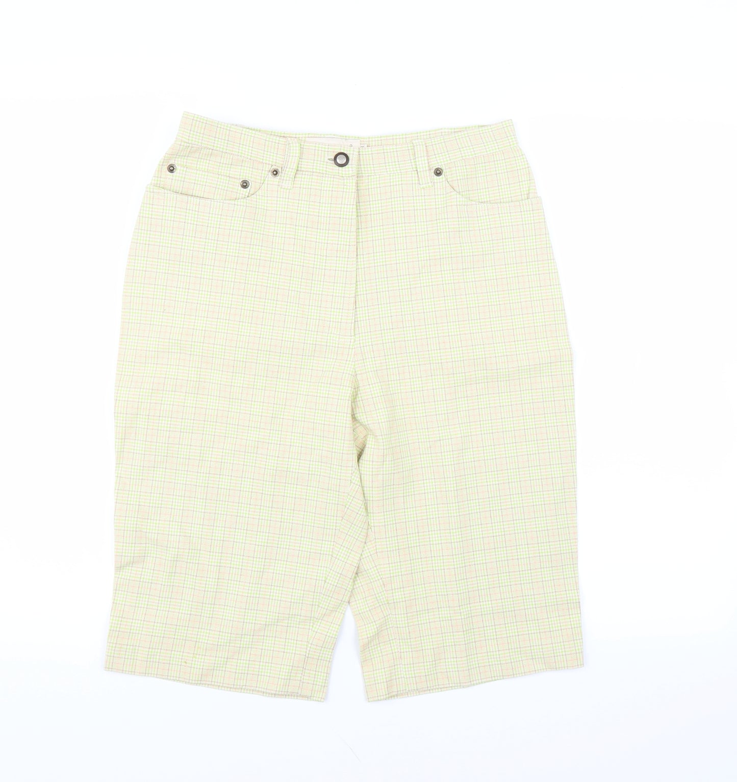 Pret a Porter Womens Green Check  Chino Shorts Size 10