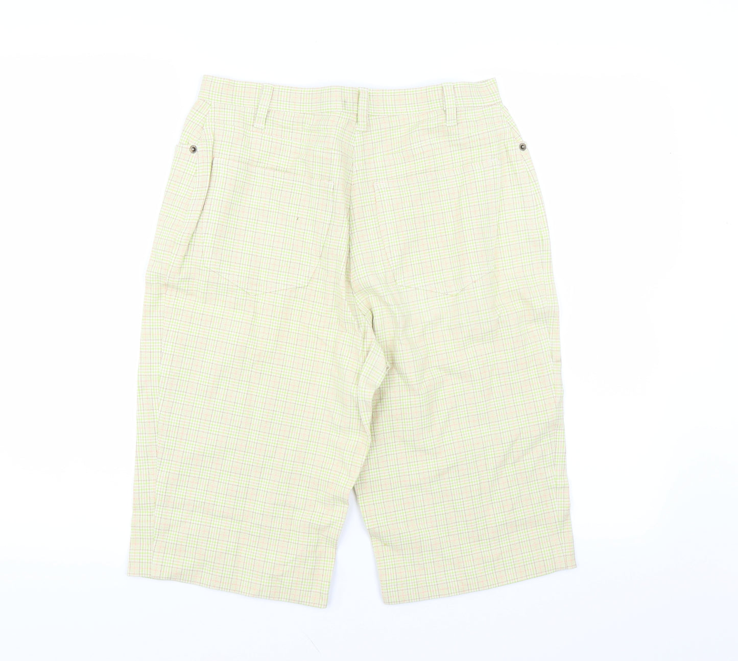 Pret a Porter Womens Green Check  Chino Shorts Size 10