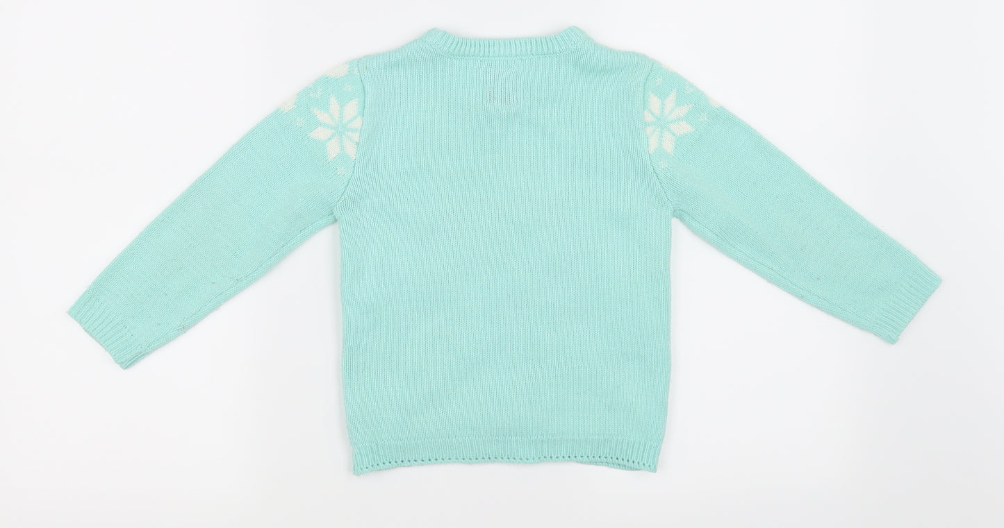 George Girls Green   Pullover Jumper Size 3-4 Years