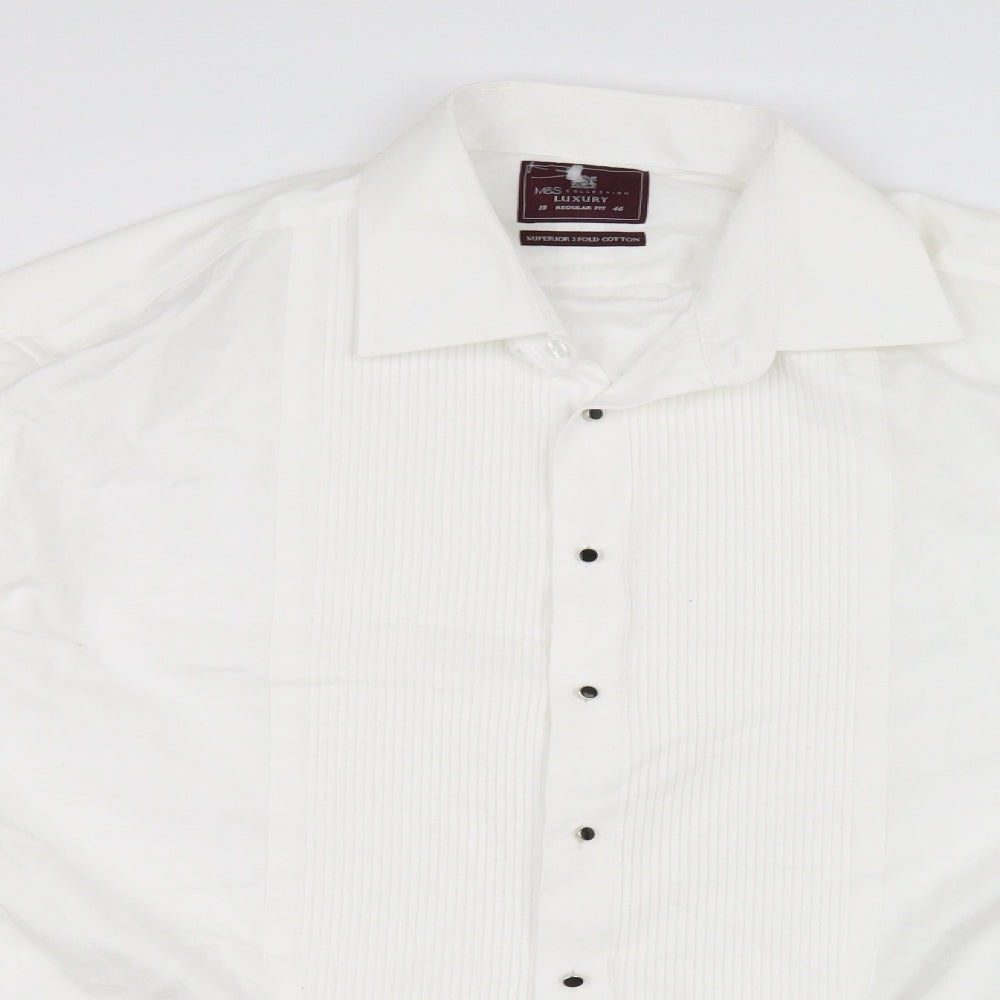 Marks and Spencer Mens White    Dress Shirt Size 46