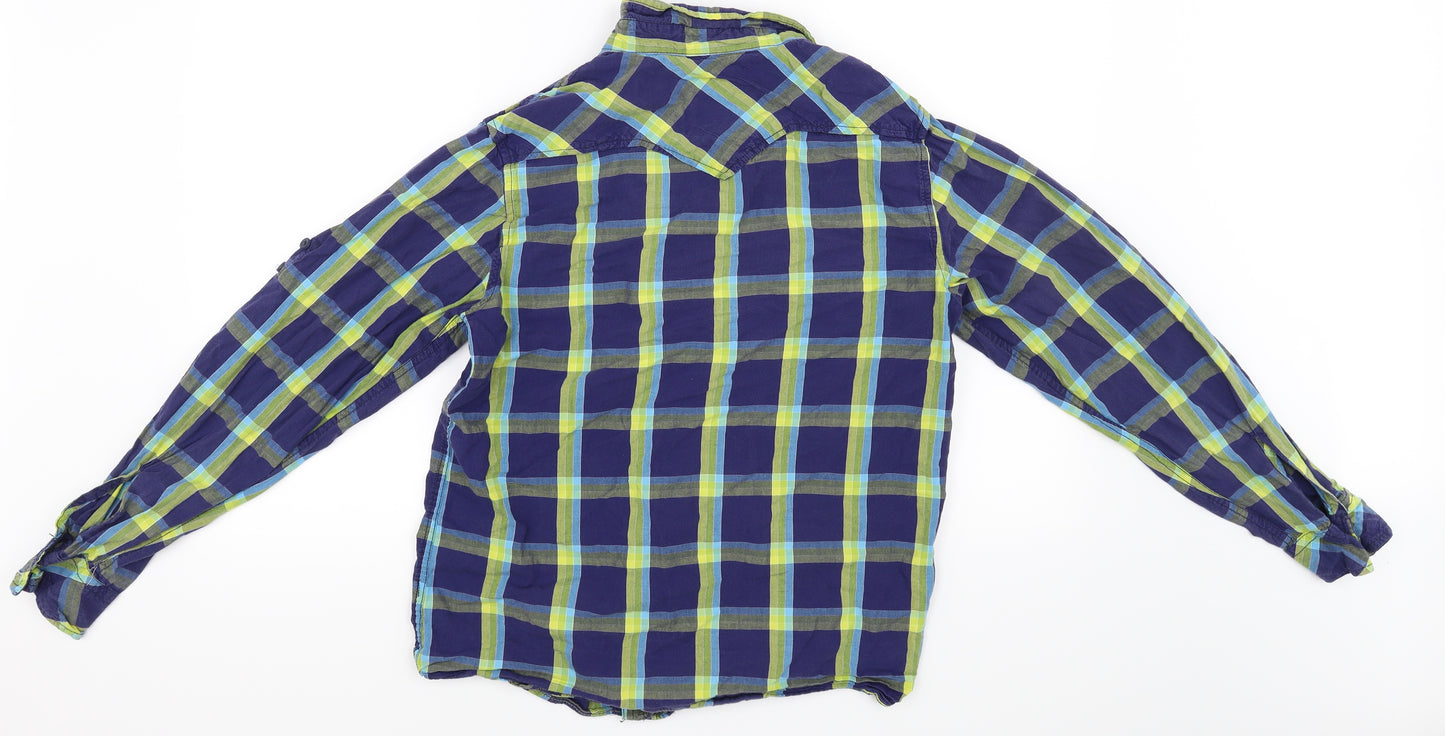 Cedar Wood State Mens Blue Check   Button-Up Size M