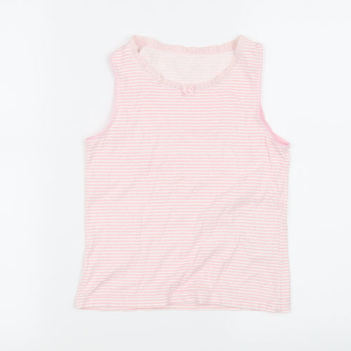 Debenhams Girls Pink Striped  Basic Tank Size 12-13 Years