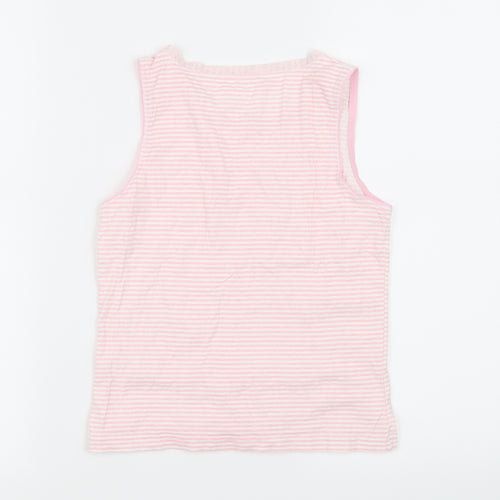 Debenhams Girls Pink Striped  Basic Tank Size 12-13 Years