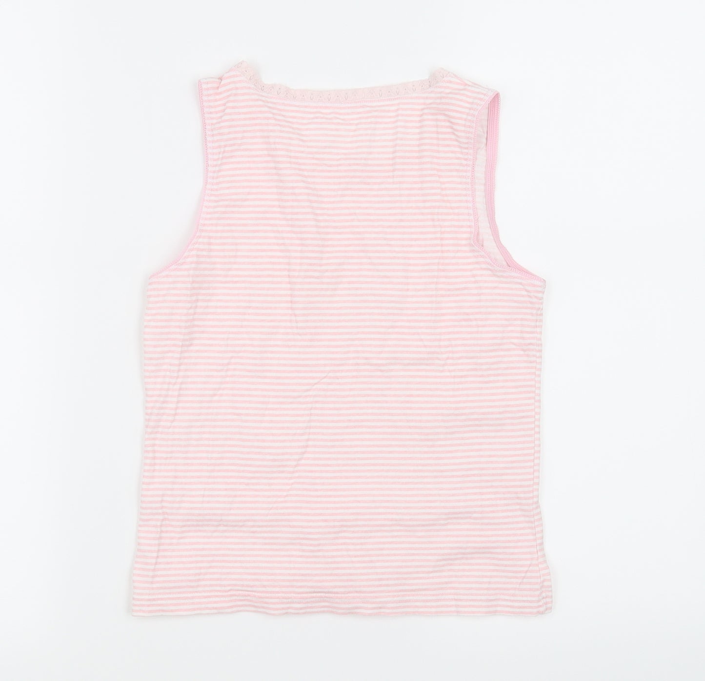 Debenhams Girls Pink Striped  Basic Tank Size 12-13 Years