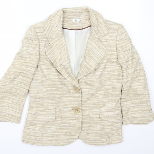 Klass Womens Beige  Rayon Jacket Suit Jacket Size 10