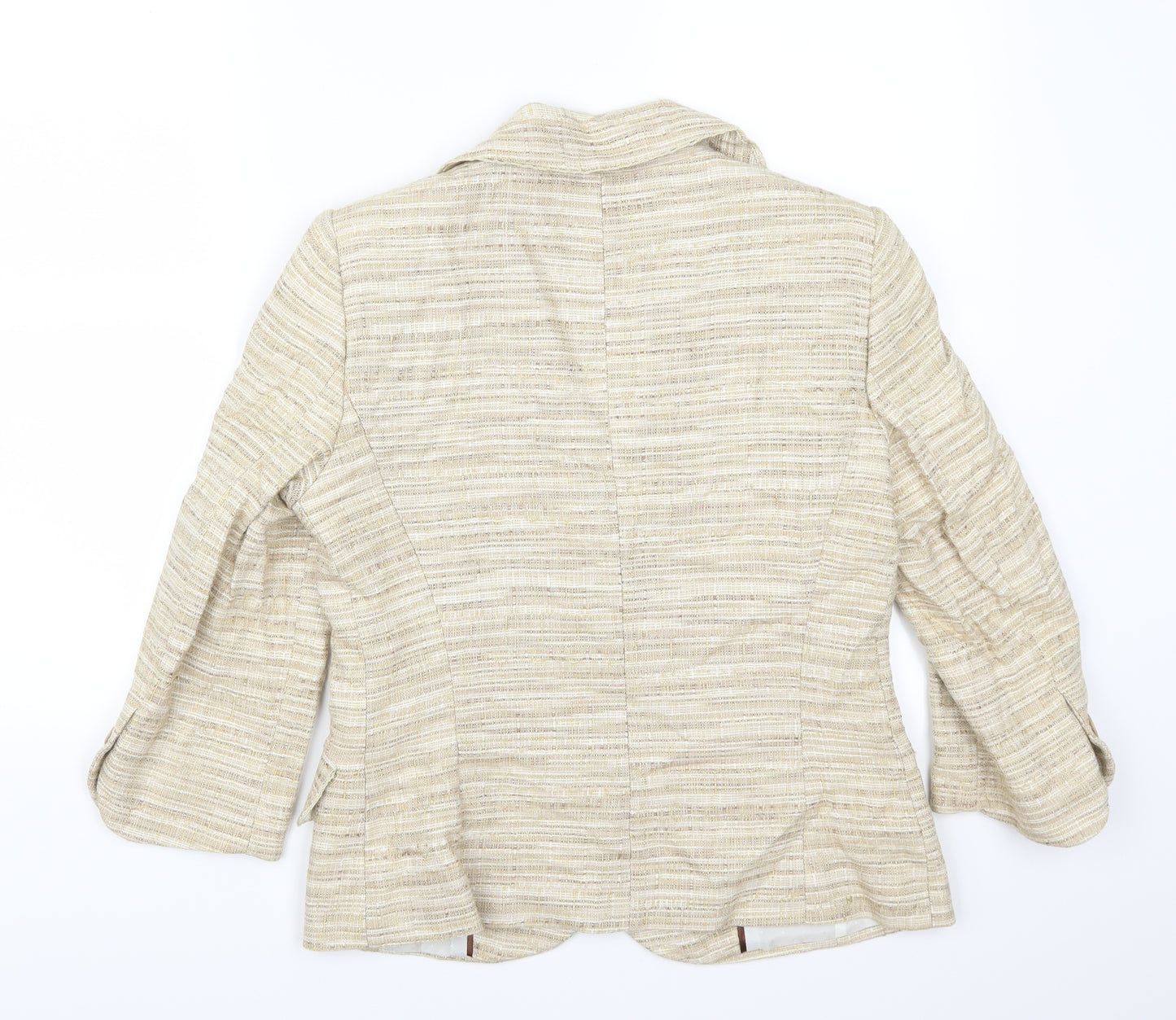 Klass Womens Beige  Rayon Jacket Suit Jacket Size 10