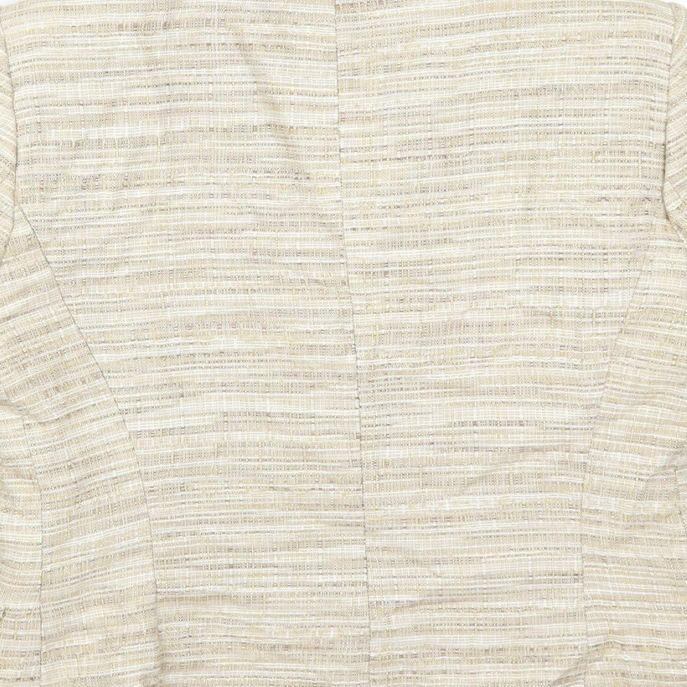 Klass Womens Beige  Rayon Jacket Suit Jacket Size 10