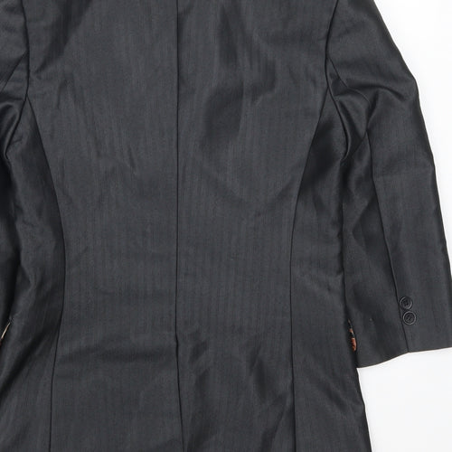 Jaya Womens Grey Striped  Jacket Suit Jacket Size S