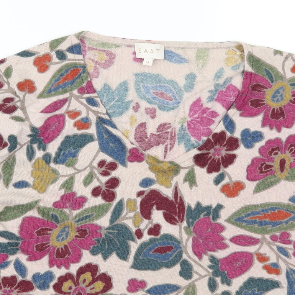 EAST Womens Multicoloured Floral  Pullover Jumper Size 18