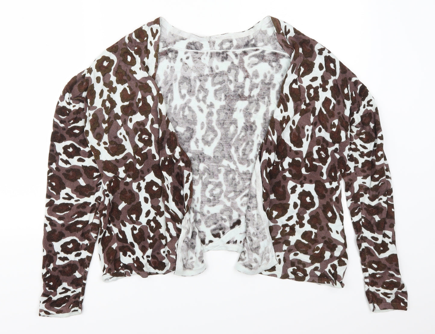 Preworn Womens Brown Animal Print  Cardigan Jumper Size XL