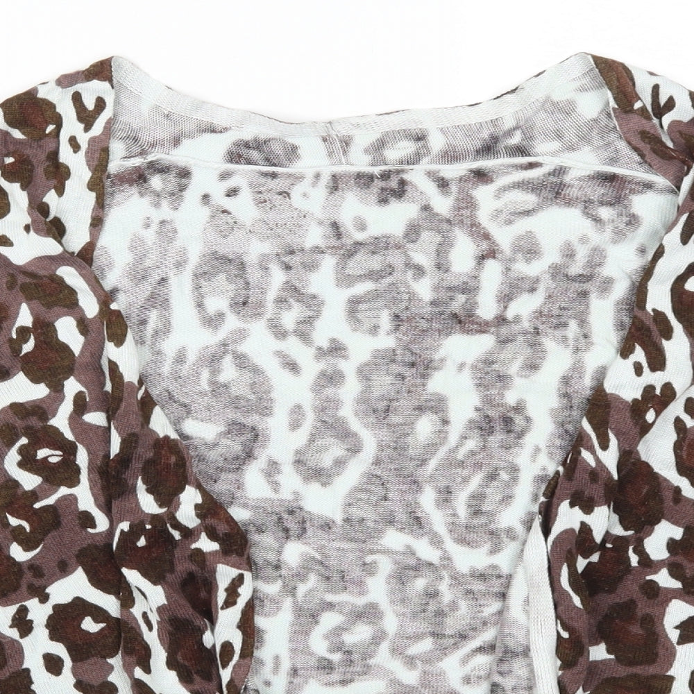 Preworn Womens Brown Animal Print  Cardigan Jumper Size XL