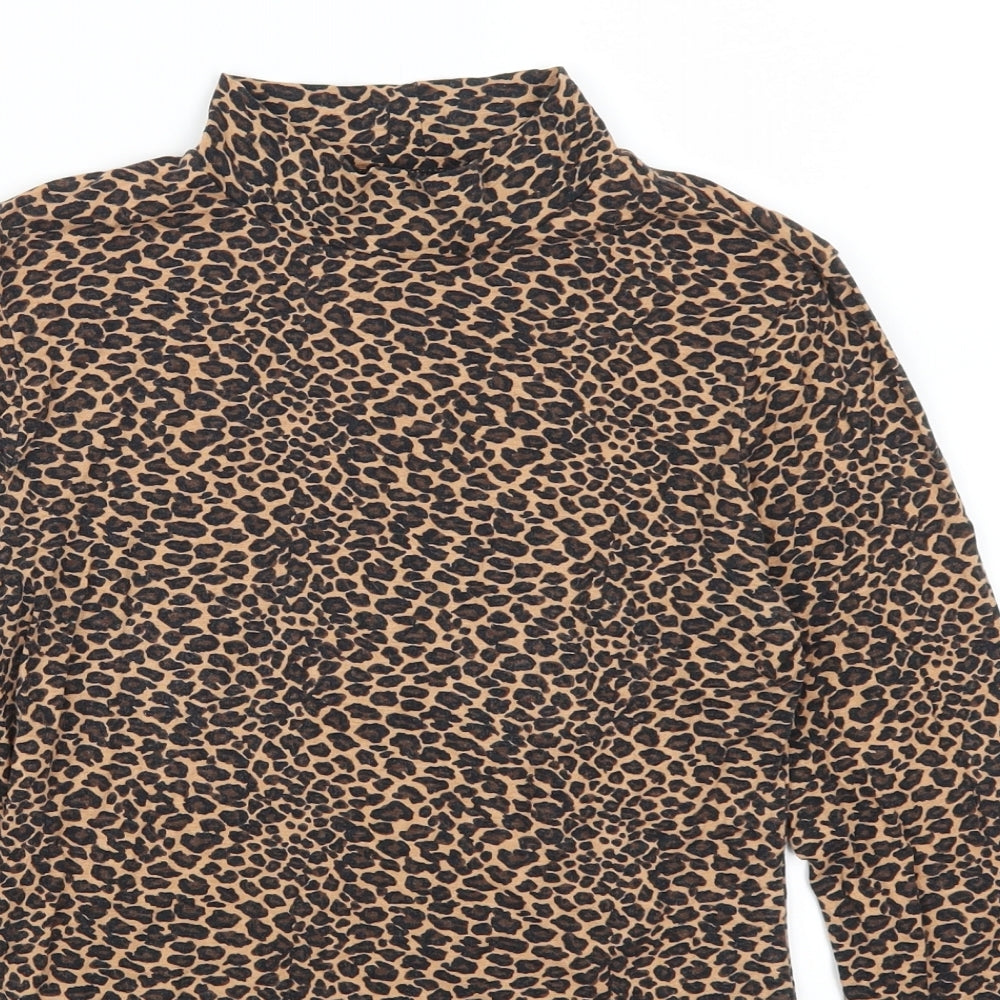 Atmosphere Womens Brown Animal Print  Basic T-Shirt Size 12