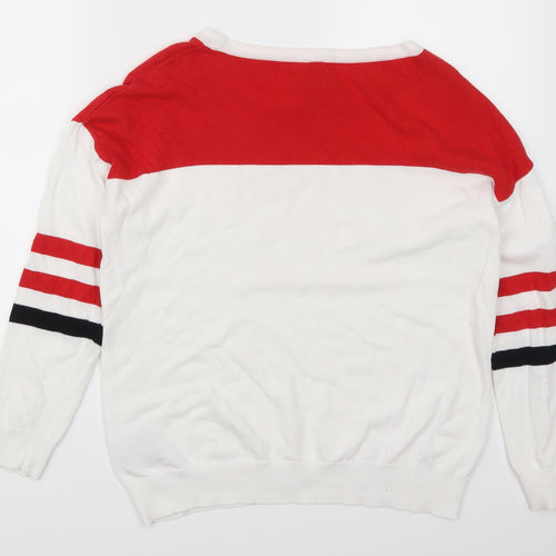 Preworn Mens Red Striped  Pullover Jumper Size M  - Welcome to the City of Champions