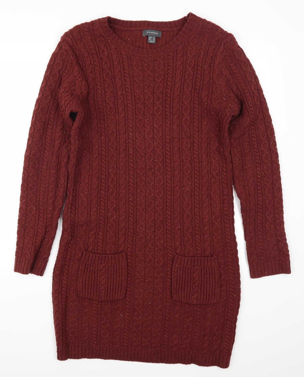 Primark Womens Red   Jumper Dress  Size 14  - Cable Knit