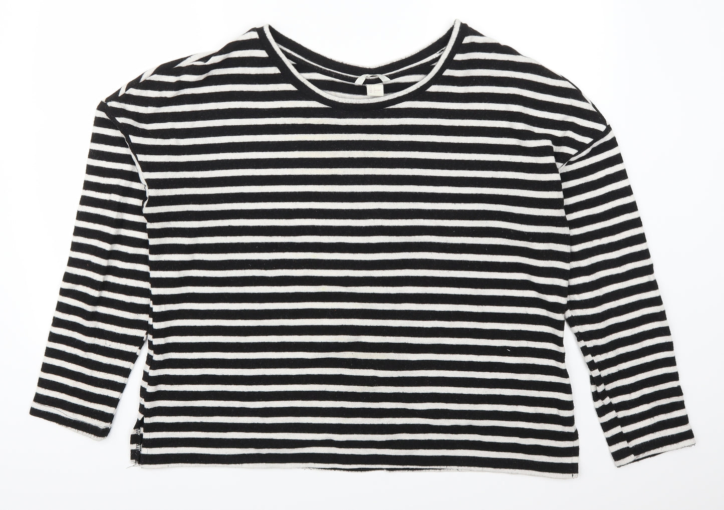 H&M Womens Beige Striped  Pullover Sweatshirt Size L
