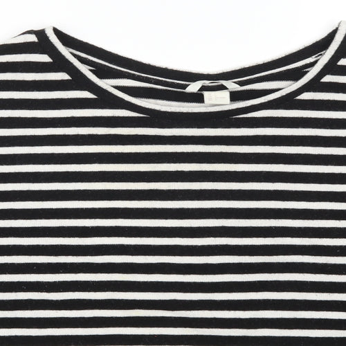 H&M Womens Beige Striped  Pullover Sweatshirt Size L