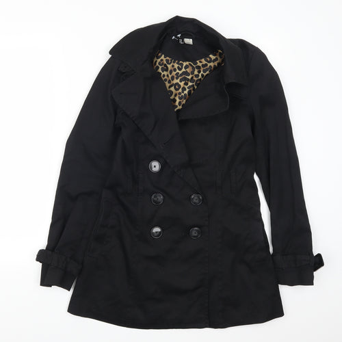 H&M Womens Black   Trench Coat Coat Size 6