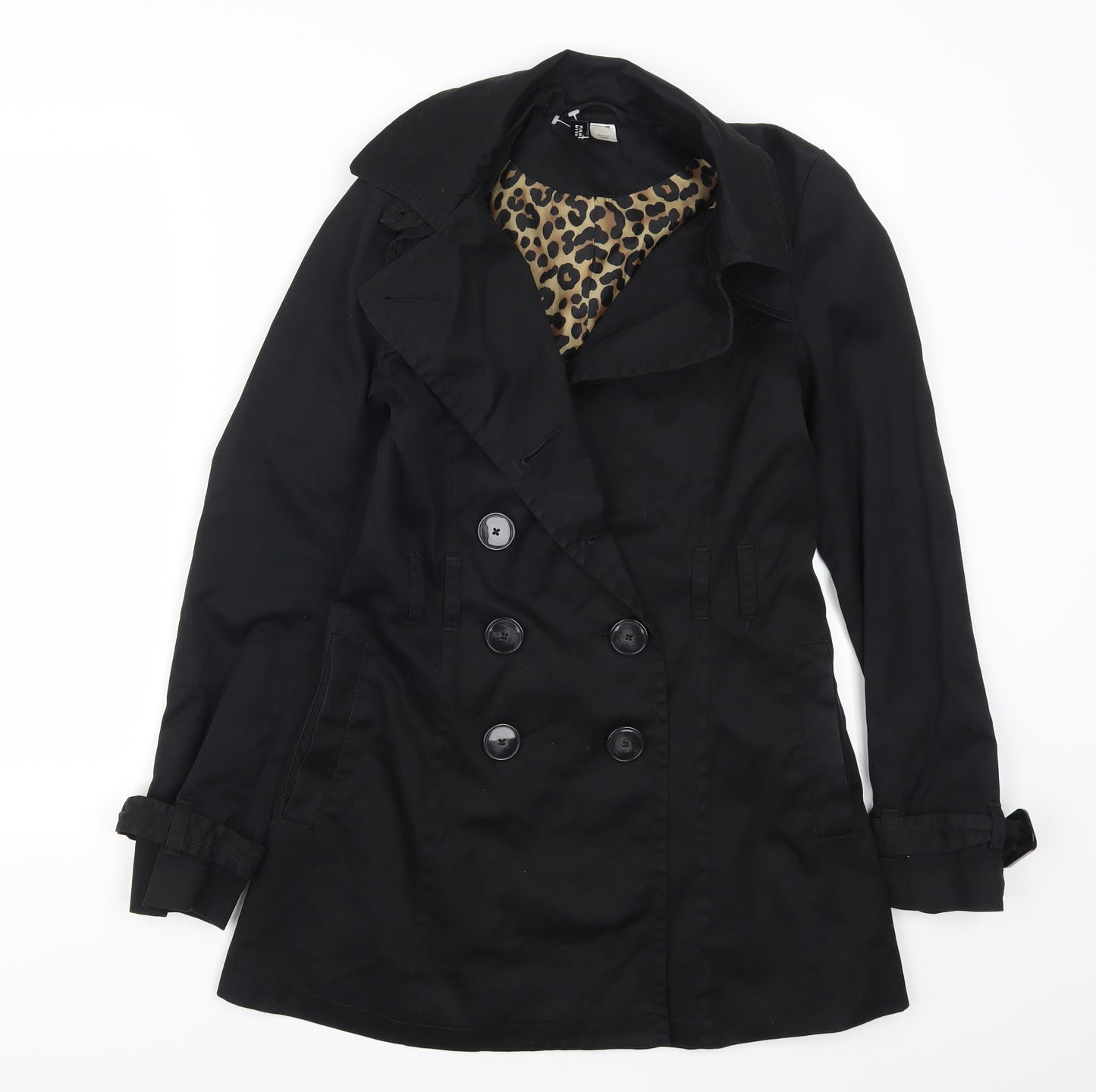 H&M Womens Black   Trench Coat Coat Size 6