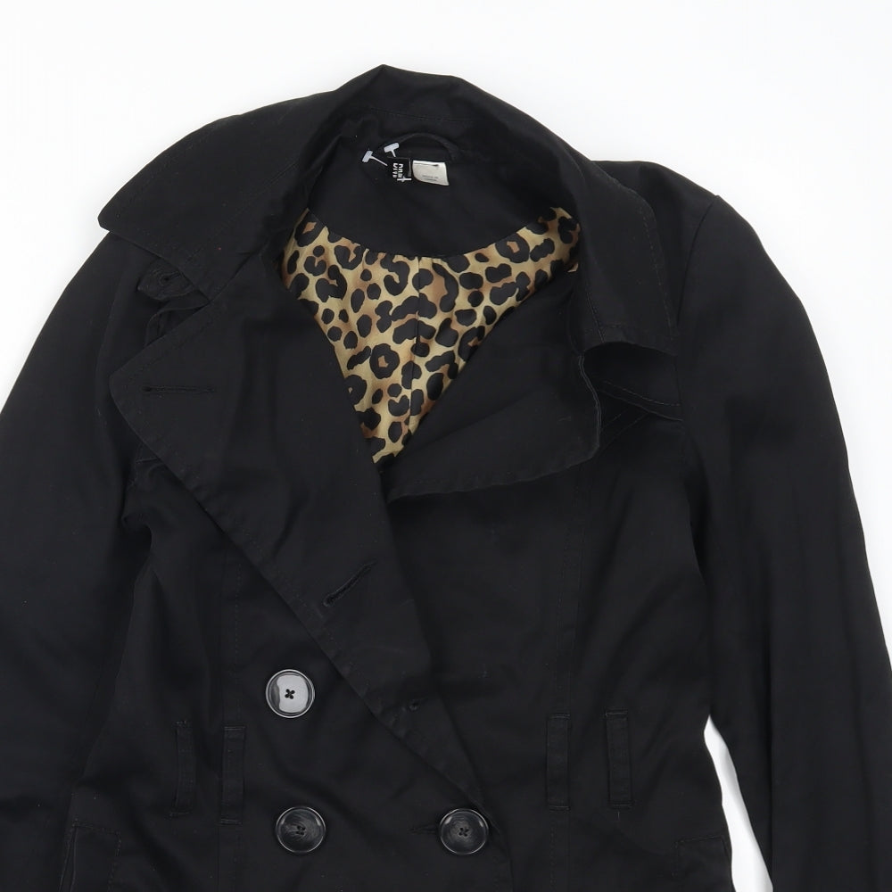 H&M Womens Black   Trench Coat Coat Size 6