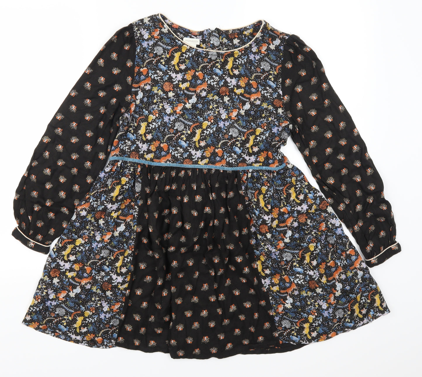 Monsoon Girls Brown Animal Print  Skater Dress  Size 12-13 Years