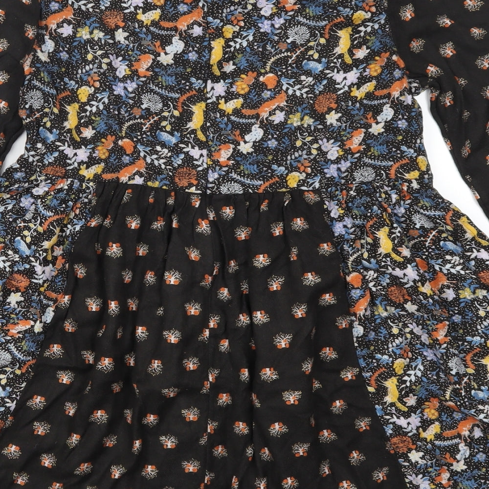 Monsoon Girls Brown Animal Print  Skater Dress  Size 12-13 Years