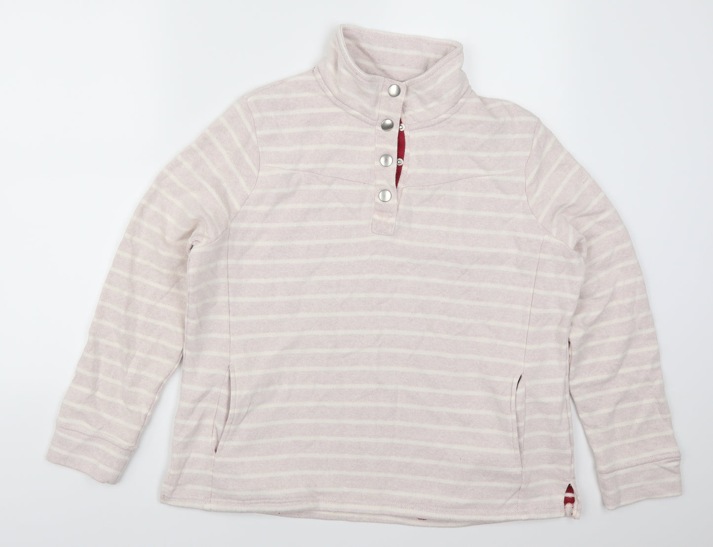 TU Womens Pink Striped  Pullover Sweatshirt Size 16