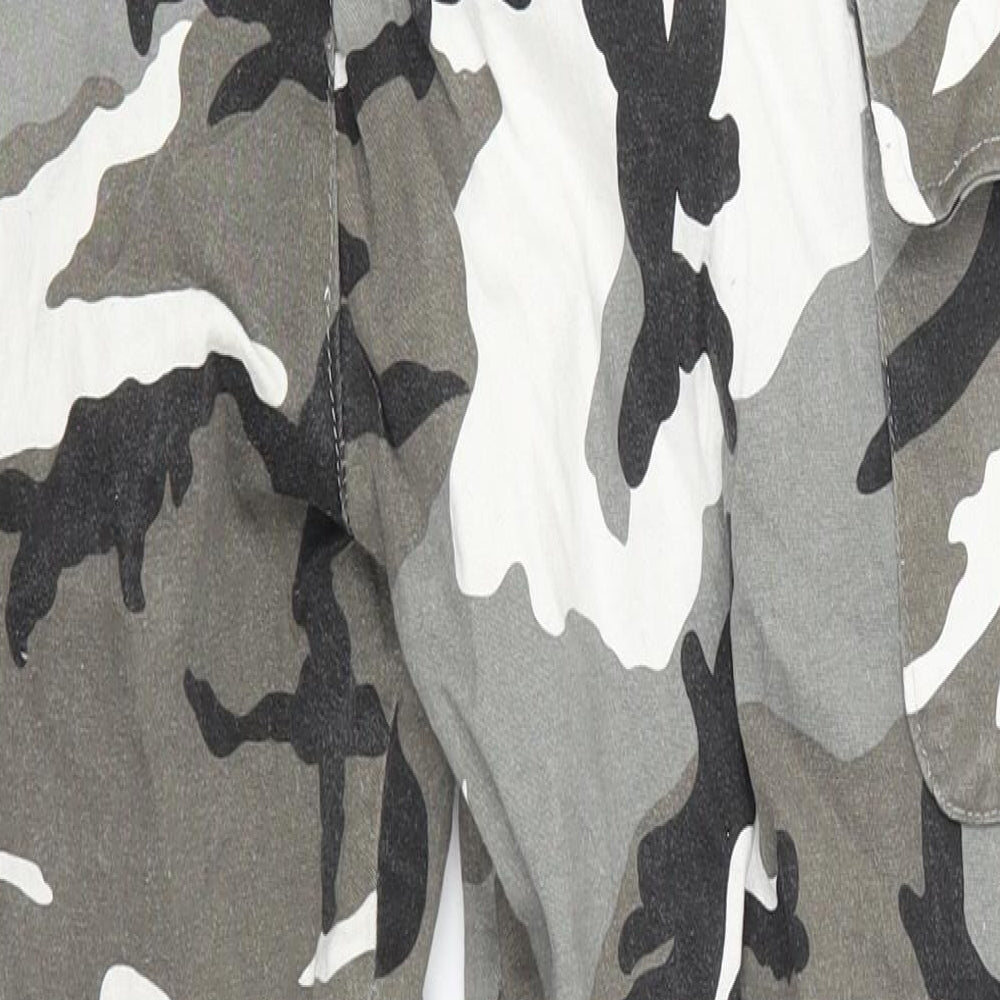 Cherry Koko Womens Grey Camouflage  Cargo Trousers Size 29 in L24 in