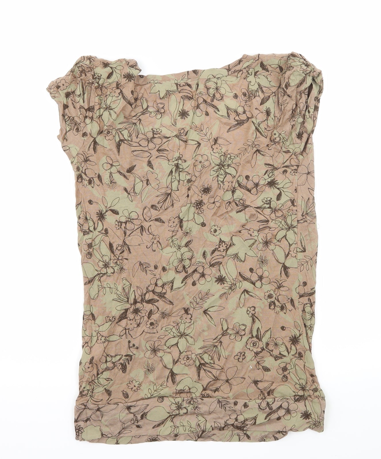 Topshop Womens Brown Floral Jersey Basic T-Shirt Size 8