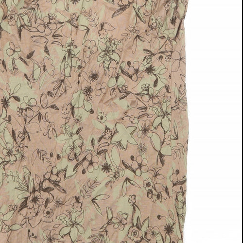Topshop Womens Brown Floral Jersey Basic T-Shirt Size 8