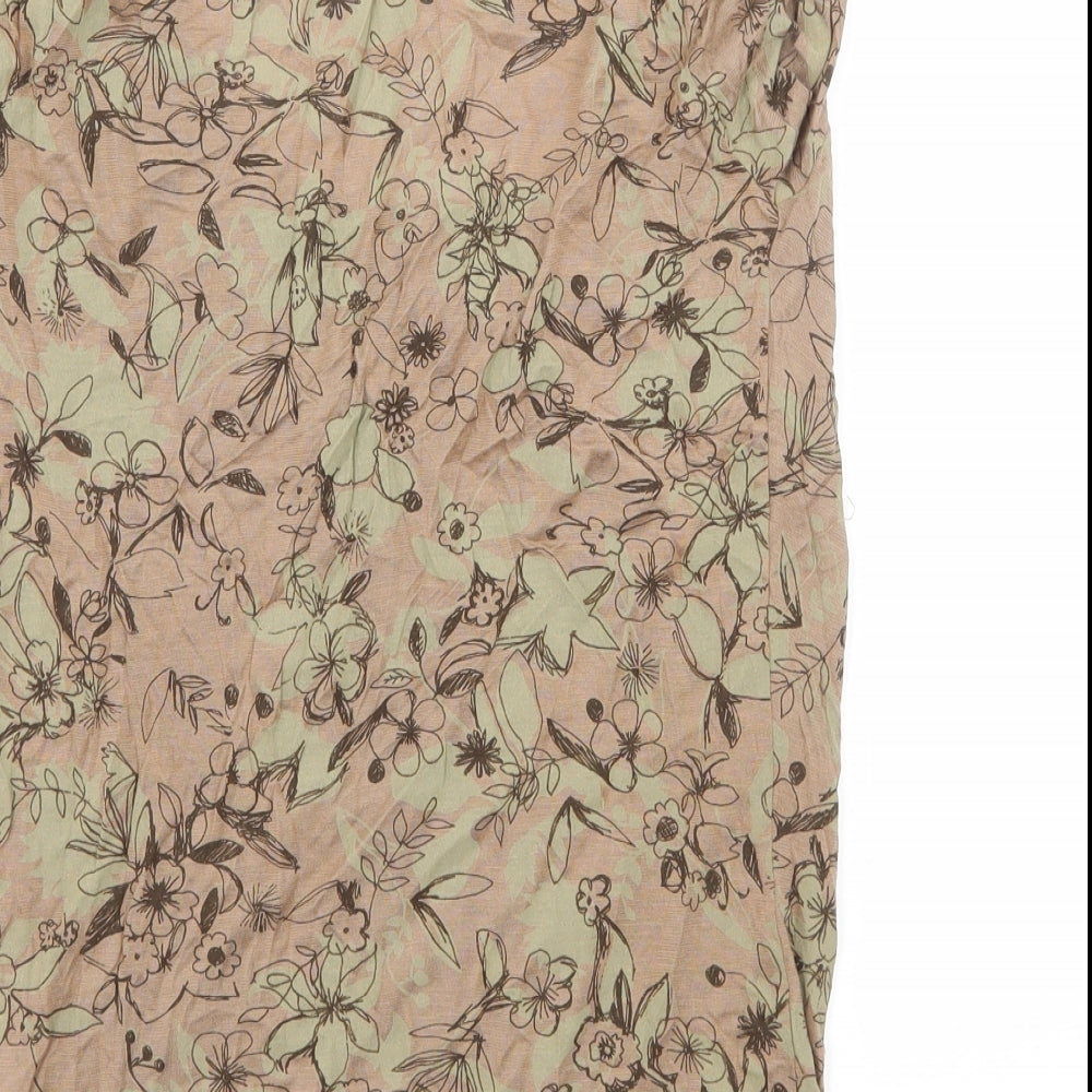Topshop Womens Brown Floral Jersey Basic T-Shirt Size 8