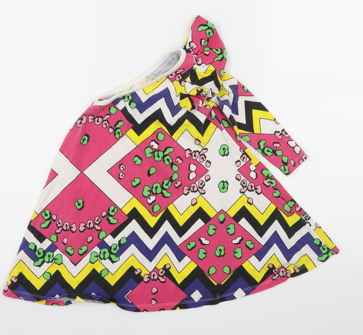 The Brand Girls Multicoloured Geometric Jersey Fit & Flare Size 12-18 Months