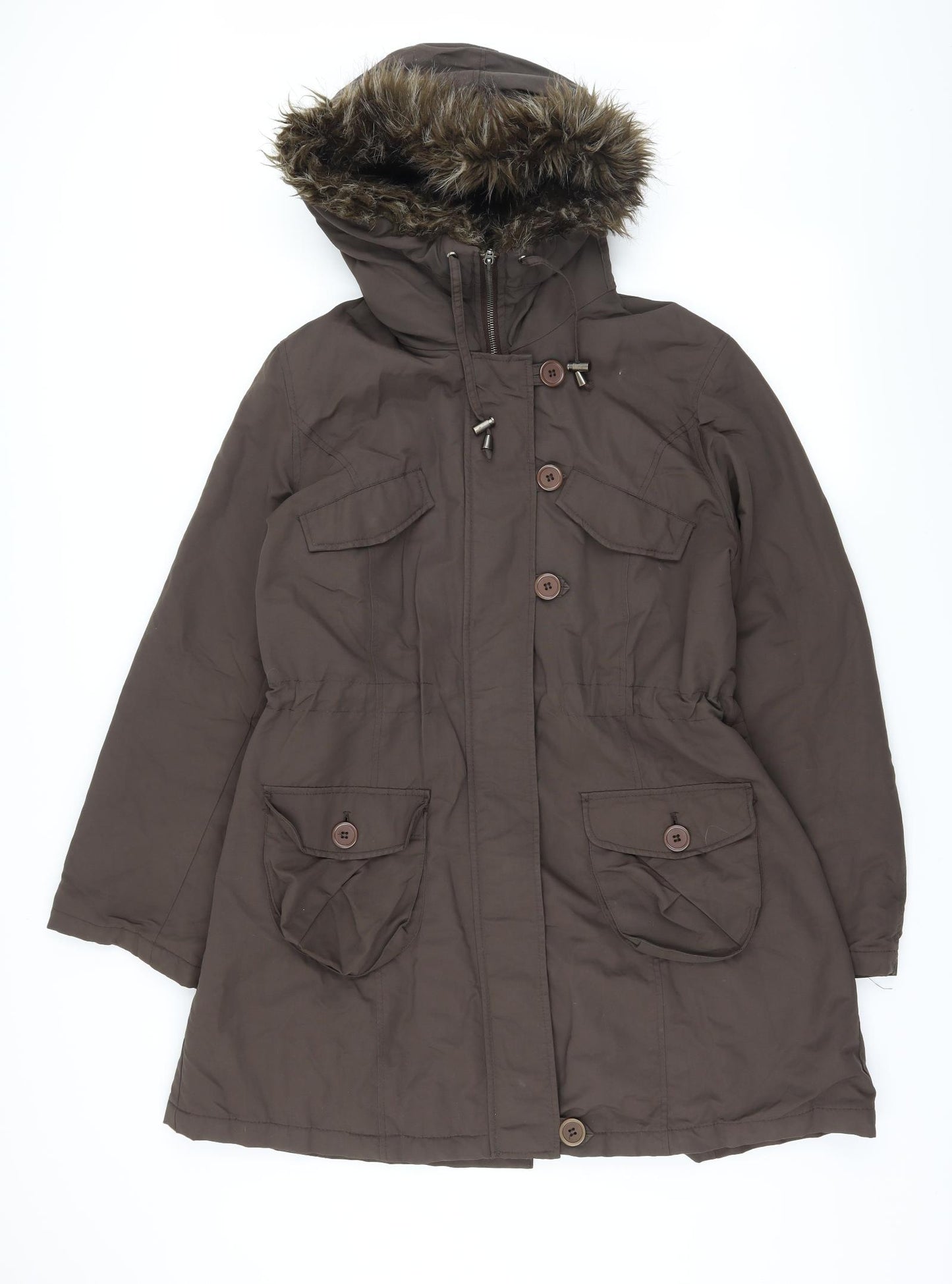 Debenhams Womens Brown   Parka Coat Size 16