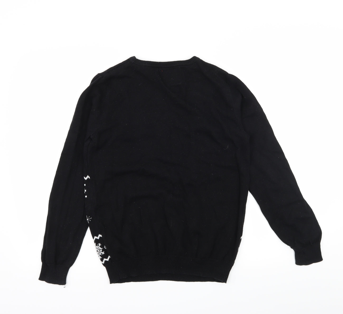 Primark Boys Black  Knit Pullover Jumper Size 13-14 Years  - Flossing through the snow