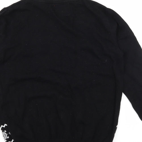 Primark Boys Black  Knit Pullover Jumper Size 13-14 Years  - Flossing through the snow