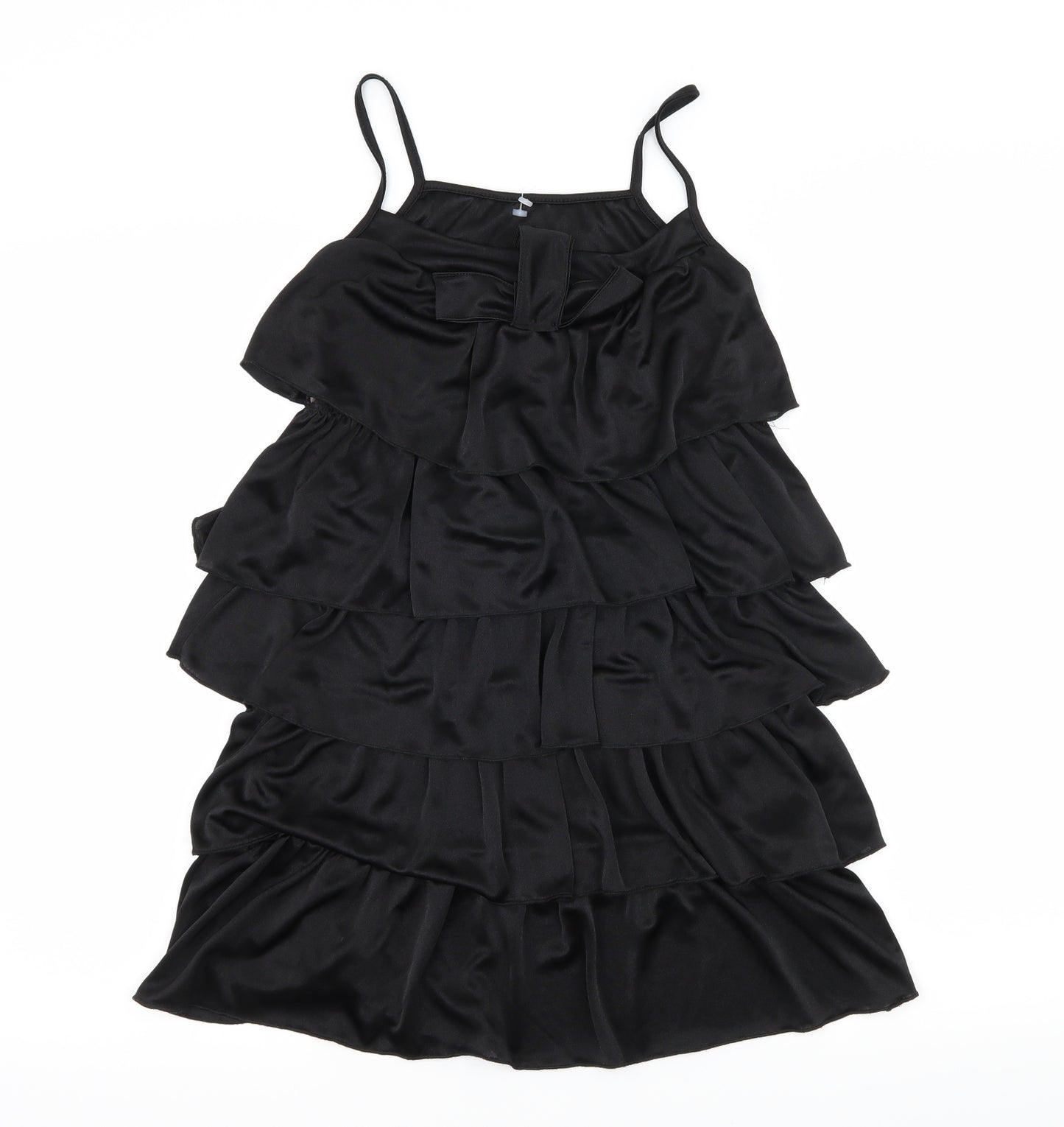 E-vie Womens Black   Slip Dress  Size 8  - Ruffle Detail