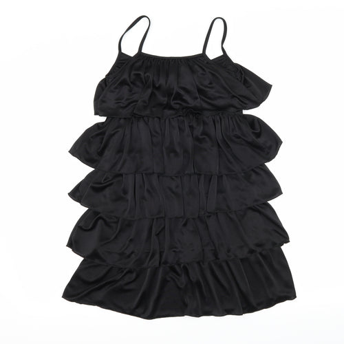 E-vie Womens Black   Slip Dress  Size 8  - Ruffle Detail