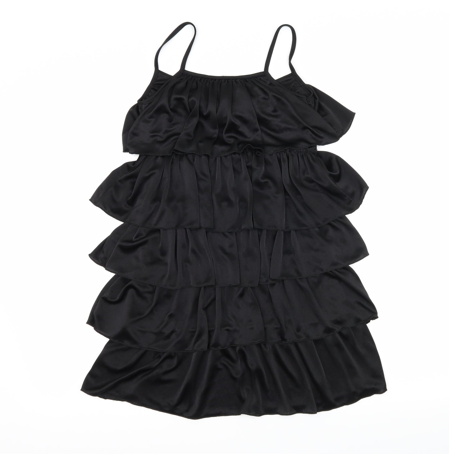 E-vie Womens Black   Slip Dress  Size 8  - Ruffle Detail