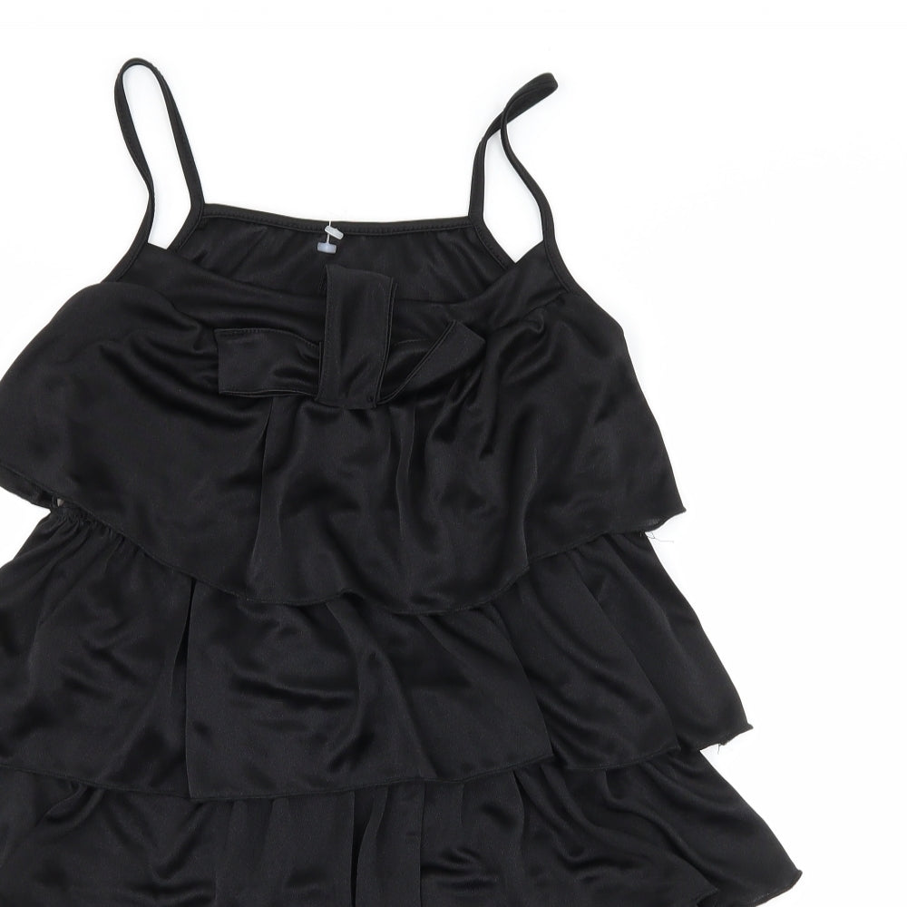 E-vie Womens Black   Slip Dress  Size 8  - Ruffle Detail