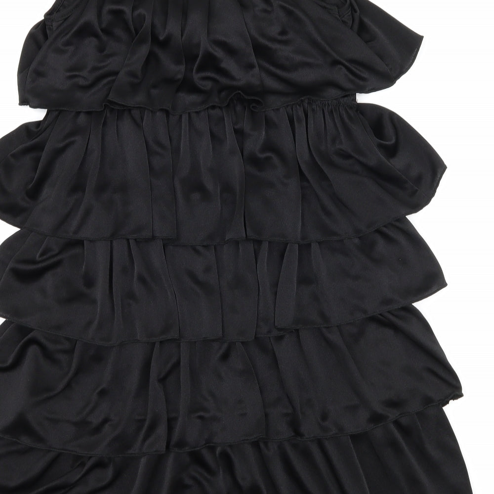 E-vie Womens Black   Slip Dress  Size 8  - Ruffle Detail