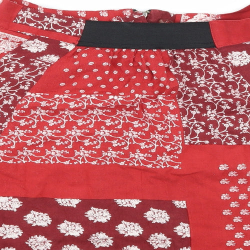 Cooperative Womens Red Floral  Flare Skirt Size S