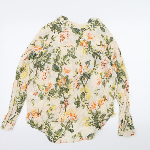 H&M Womens Ivory Floral  Basic Blouse Size 16